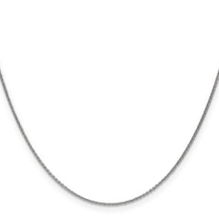 14K White Gold 30 inch 1mm Round Open Link Cable with Lobster Clasp Chain