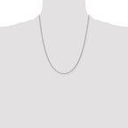 14K White Gold 1mm Round Open Link Cable with Lobster Clasp Chain