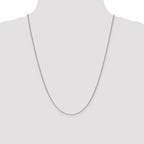 14K White Gold 1mm Round Open Link Cable with Lobster Clasp Chain