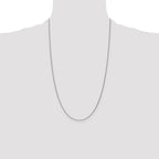 14K White Gold 1mm Round Open Link Cable with Lobster Clasp Chain