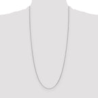 14K White Gold 1mm Round Open Link Cable with Lobster Clasp Chain