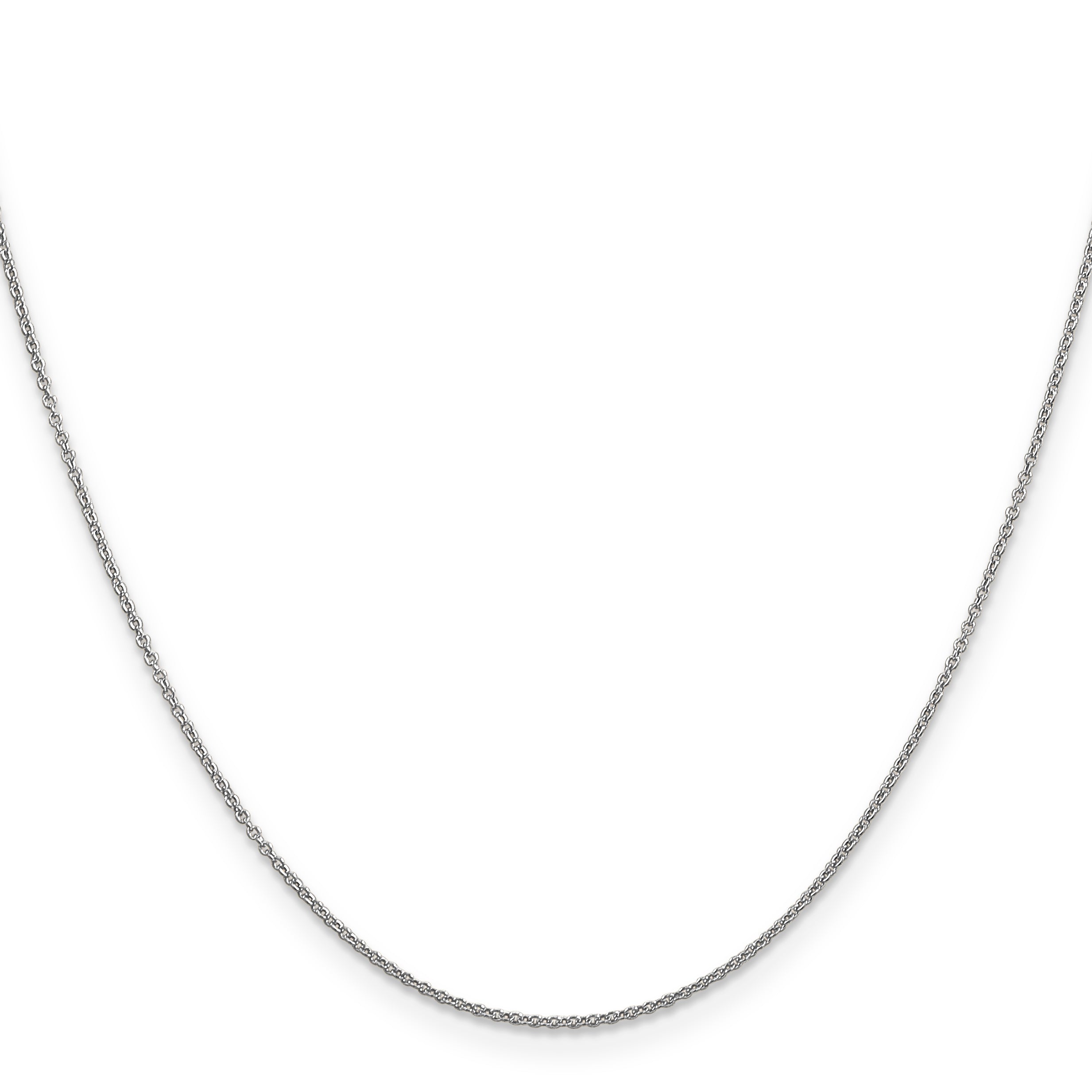14K White Gold 24 inch .9mm Cable with Spring Ring Clasp Chain