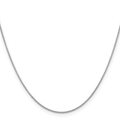 14K White Gold 24 inch .9mm Cable with Spring Ring Clasp Chain