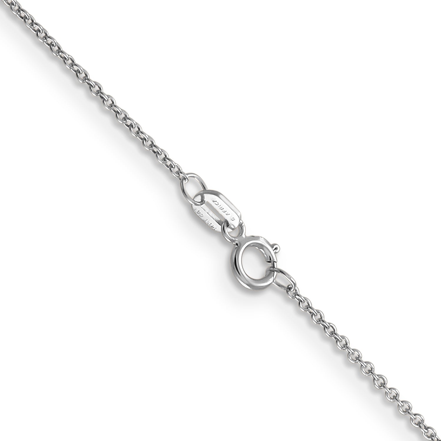14K White Gold 24 inch .9mm Cable with Spring Ring Clasp Chain
