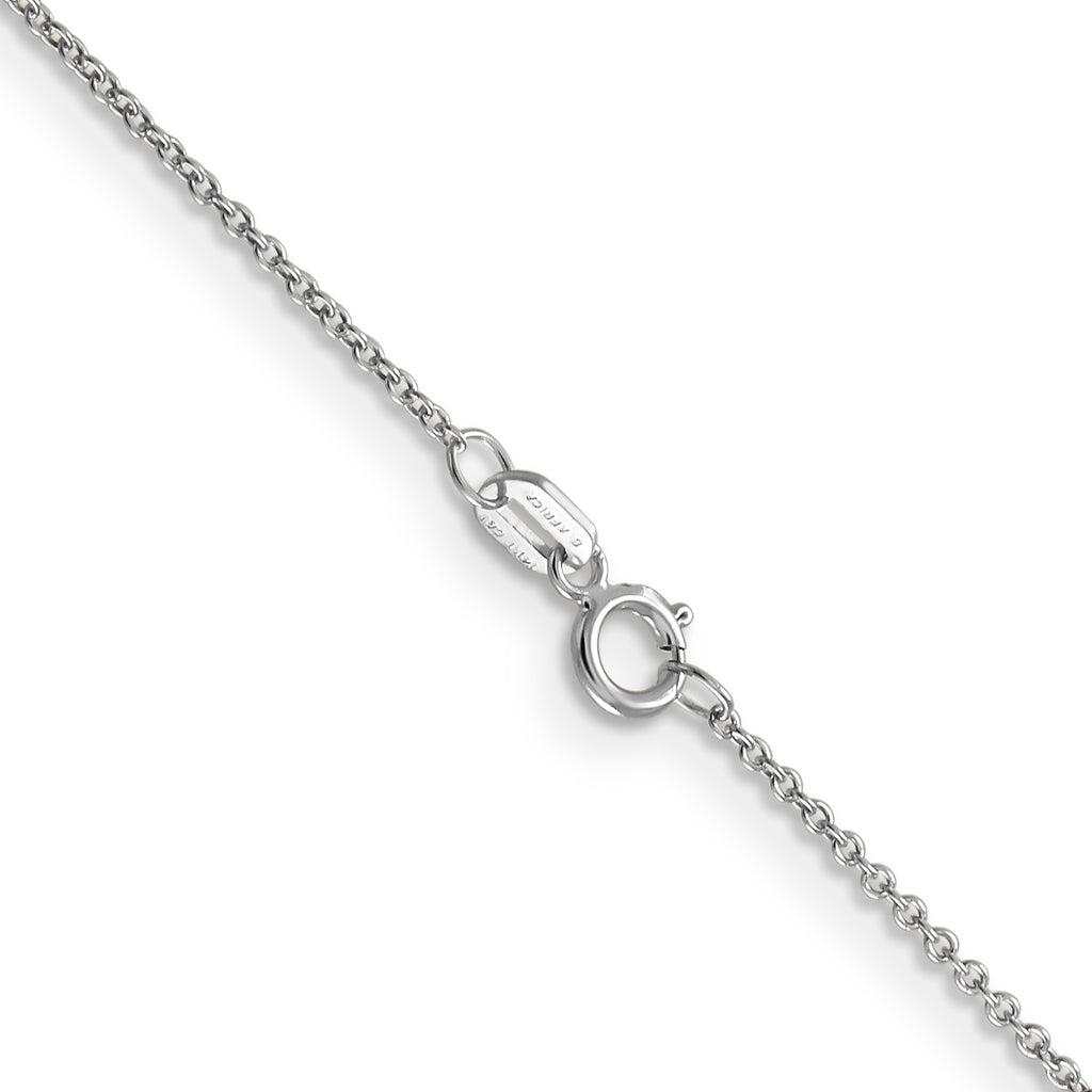 14K White Gold 24 inch .9mm Cable with Spring Ring Clasp Chain