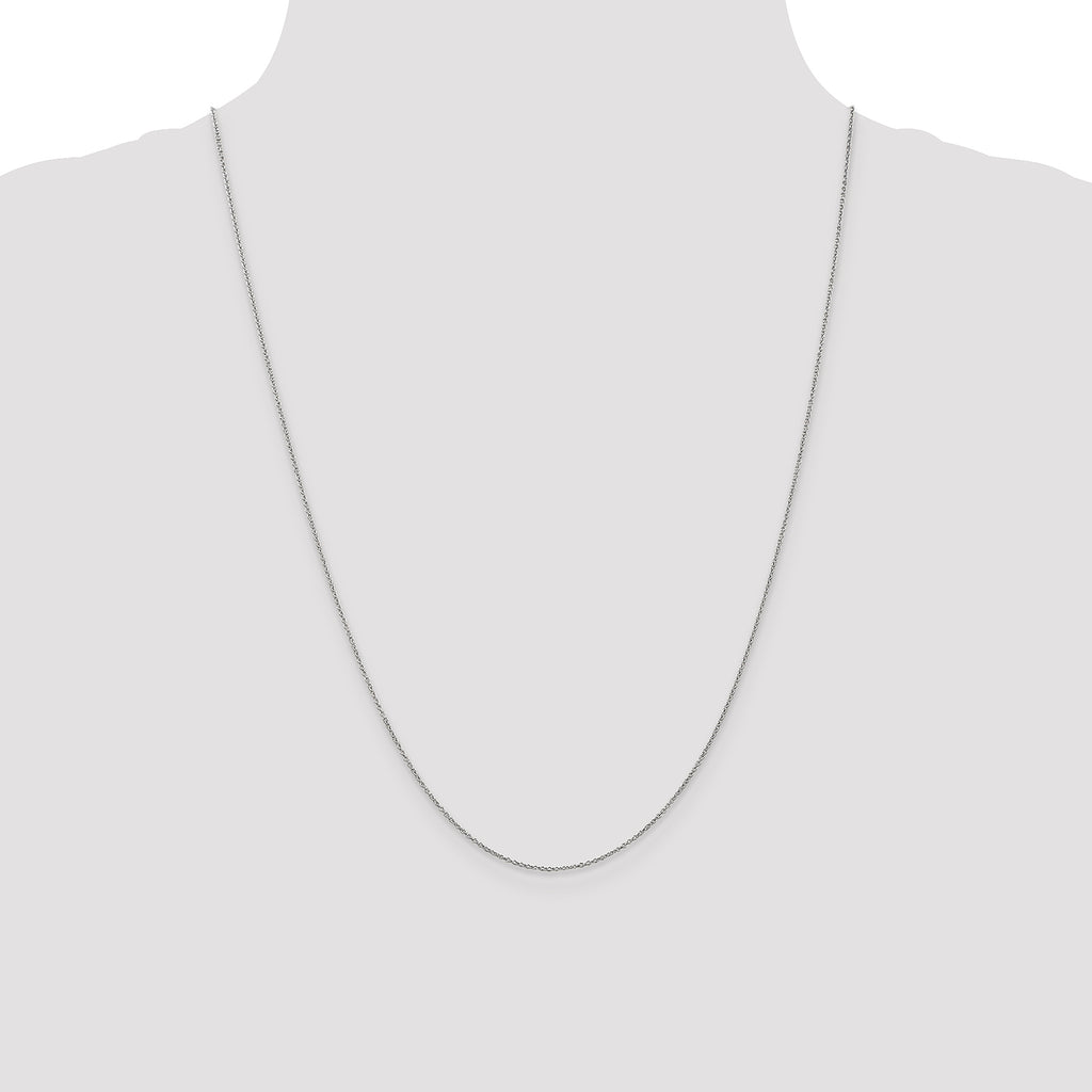 14K White Gold 24 inch .9mm Cable with Lobster Clasp Chain