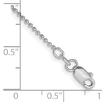 14K White Gold 10 inch 1.2mm Diamond-cut Beaded with Lobter Clasp Anklet
