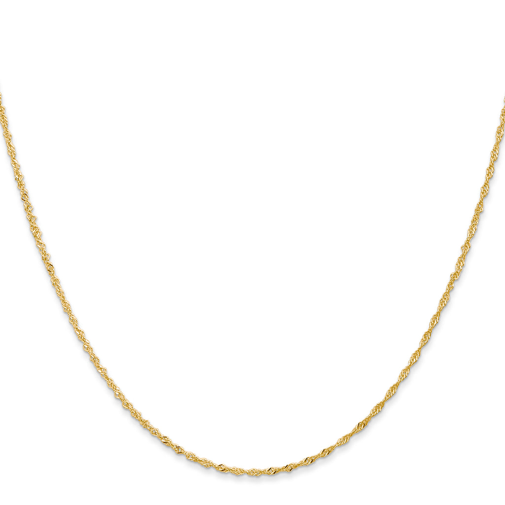 14K 30 inch 1.10mm Singapore with Spring Ring Clasp Chain