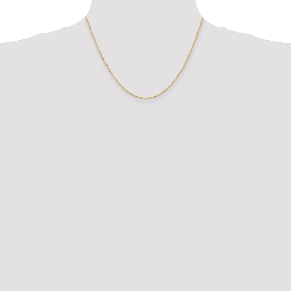 14K 18 inch 1.10mm Singapore with Spring Ring Clasp Chain