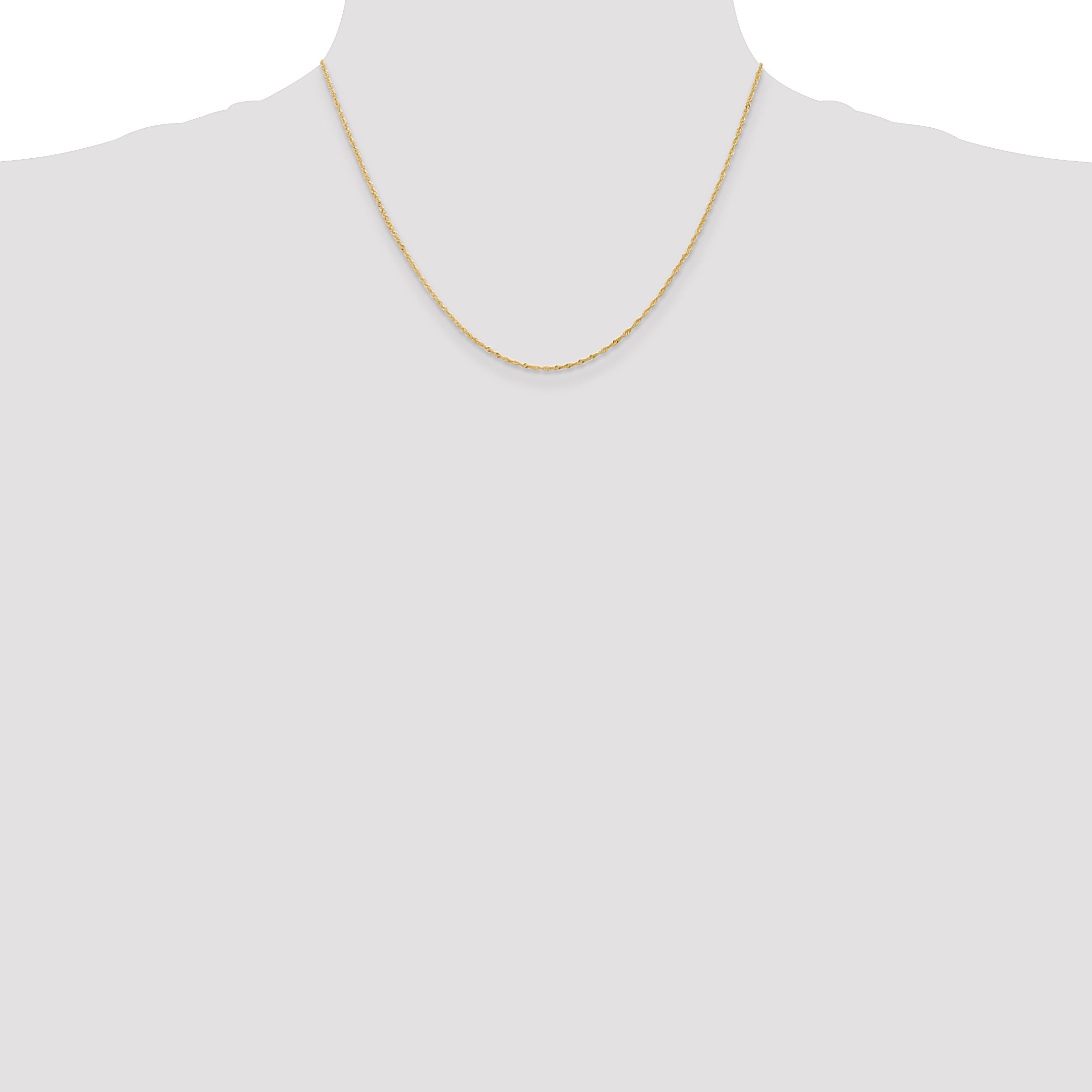 14K 18 inch 1.10mm Singapore with Spring Ring Clasp Chain