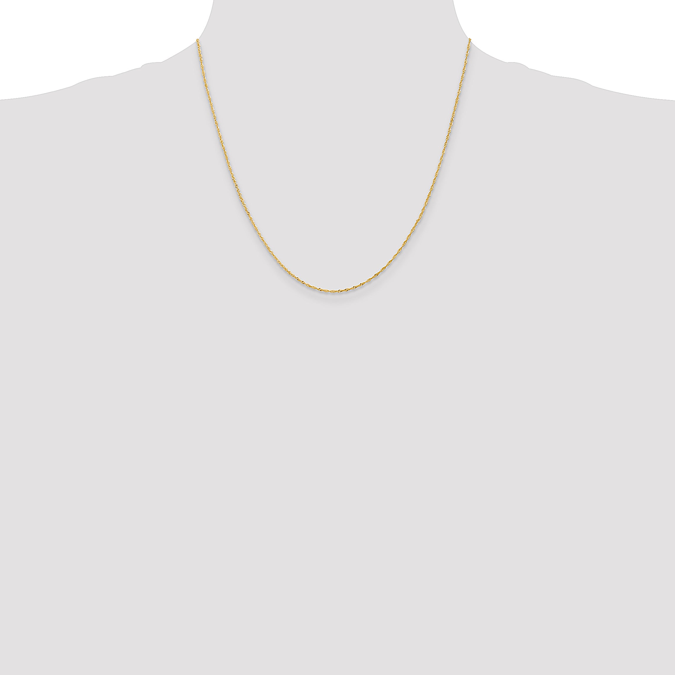 14K 20 inch 1.10mm Singapore with Spring Ring Clasp Chain