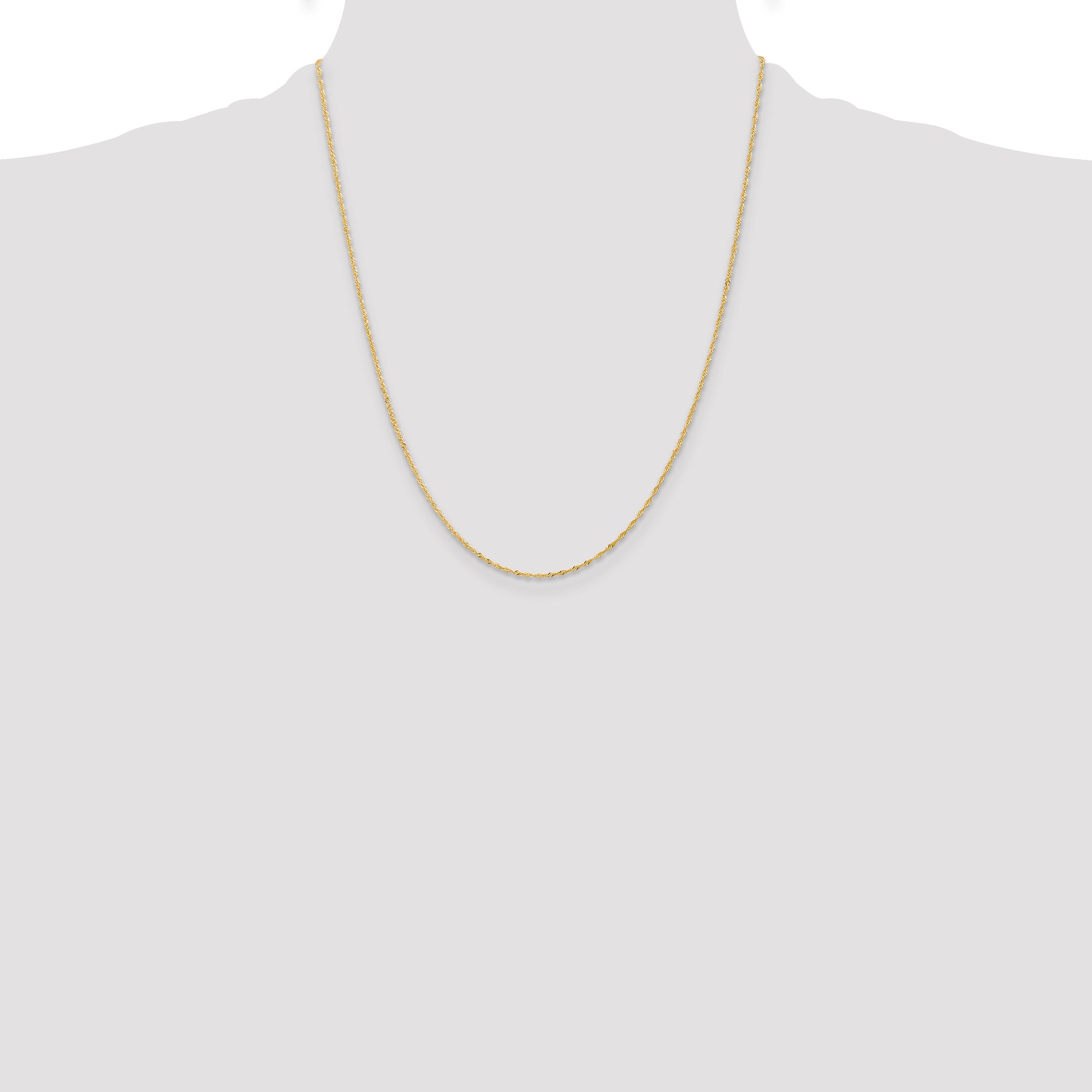 14K 22 inch 1.10mm Singapore with Spring Ring Clasp Chain