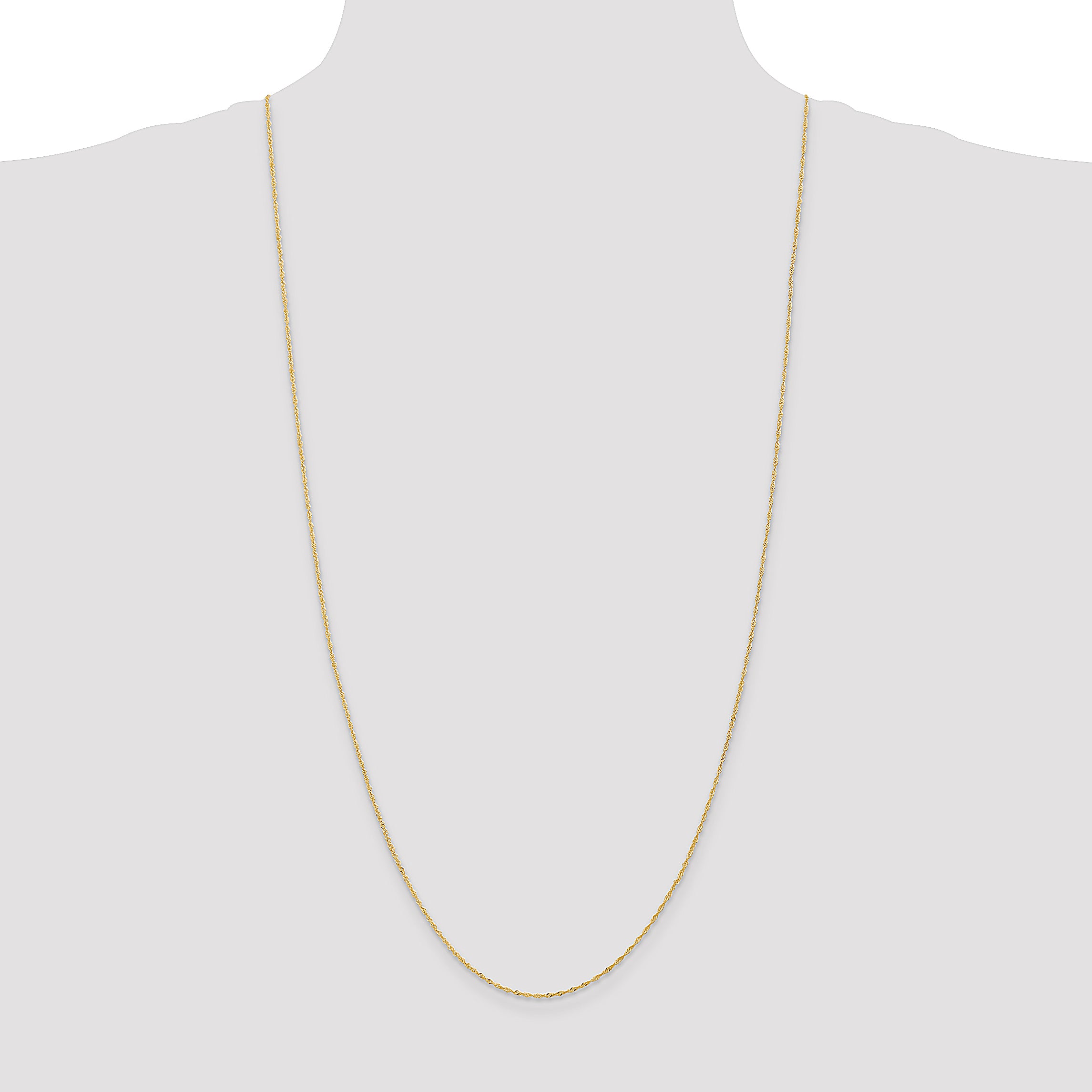 14K 30 inch 1.10mm Singapore with Spring Ring Clasp Chain