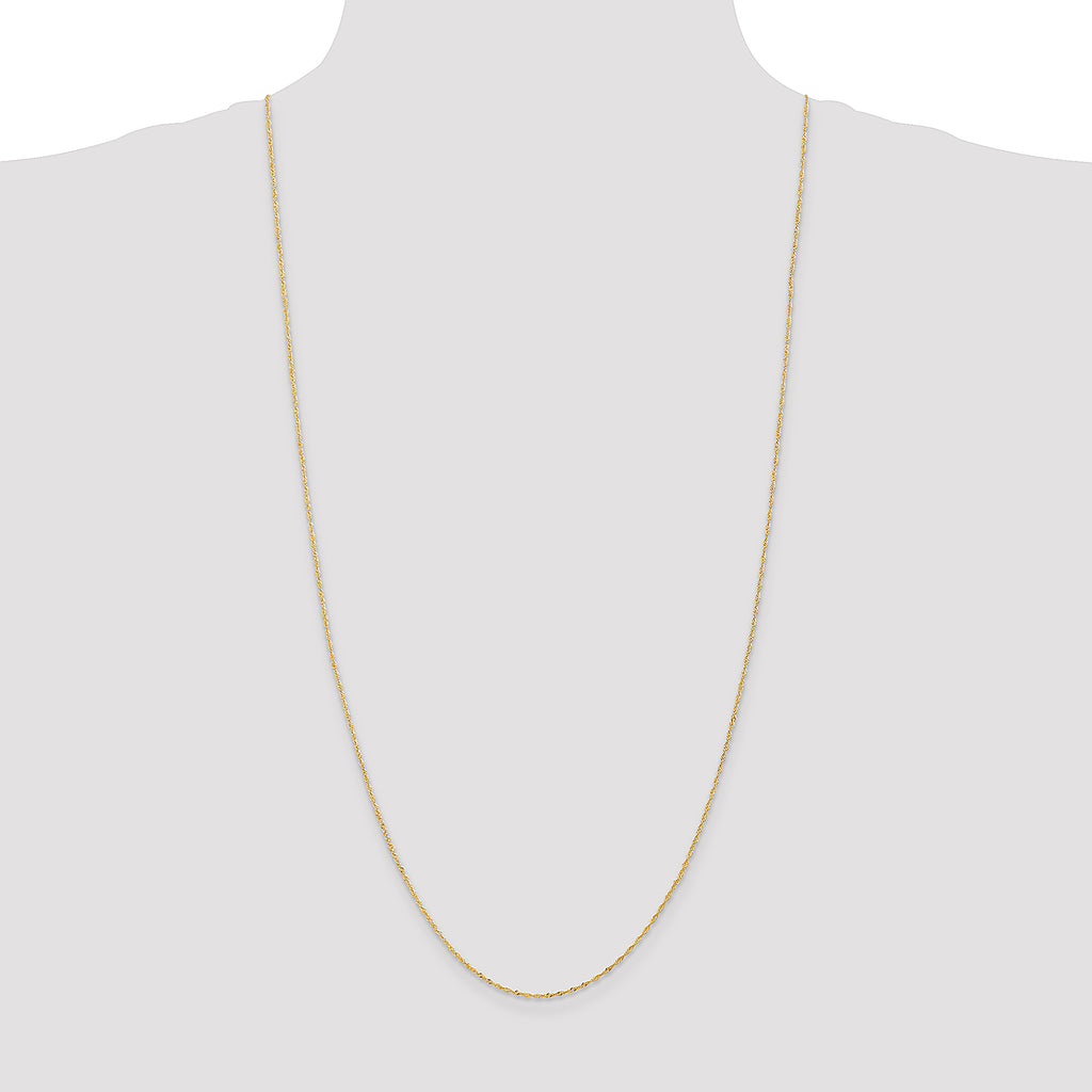 14K 30 inch 1.10mm Singapore with Spring Ring Clasp Chain
