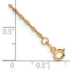 14K 9 inch 1.10mm Singapore with Spring Ring Clasp Anklet