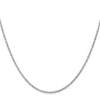 14K White Gold 1.3mm Heavy Baby Rope with Lobster Clasp Chain