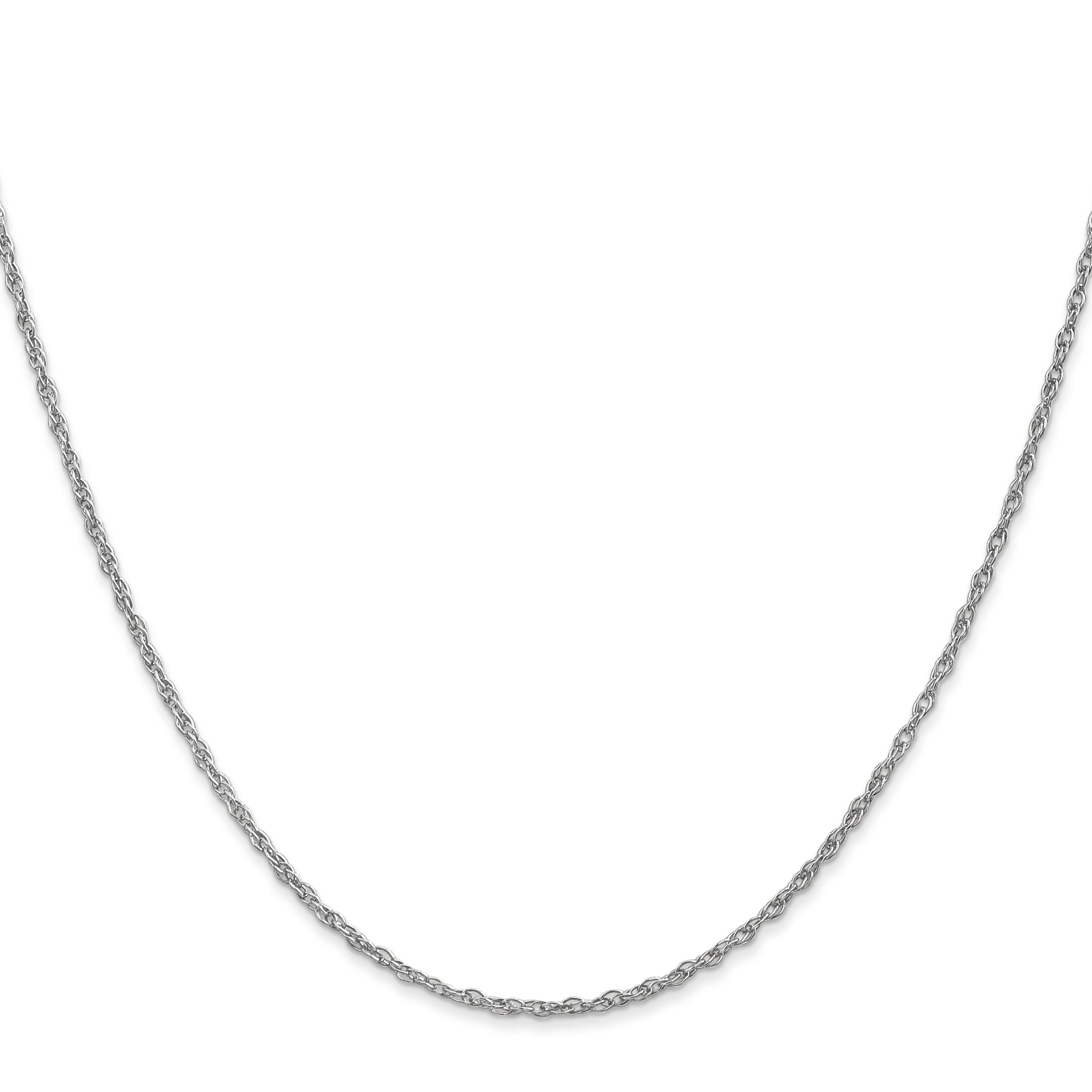 14K White Gold 26 inch 1.3mm Heavy Baby Rope with Lobster Clasp Chain