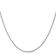 14K White Gold 26 inch 1.3mm Heavy Baby Rope with Lobster Clasp Chain