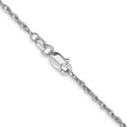 14K White Gold 1.3mm Heavy Baby Rope with Lobster Clasp Chain