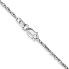 14K White Gold 26 inch 1.3mm Heavy Baby Rope with Lobster Clasp Chain