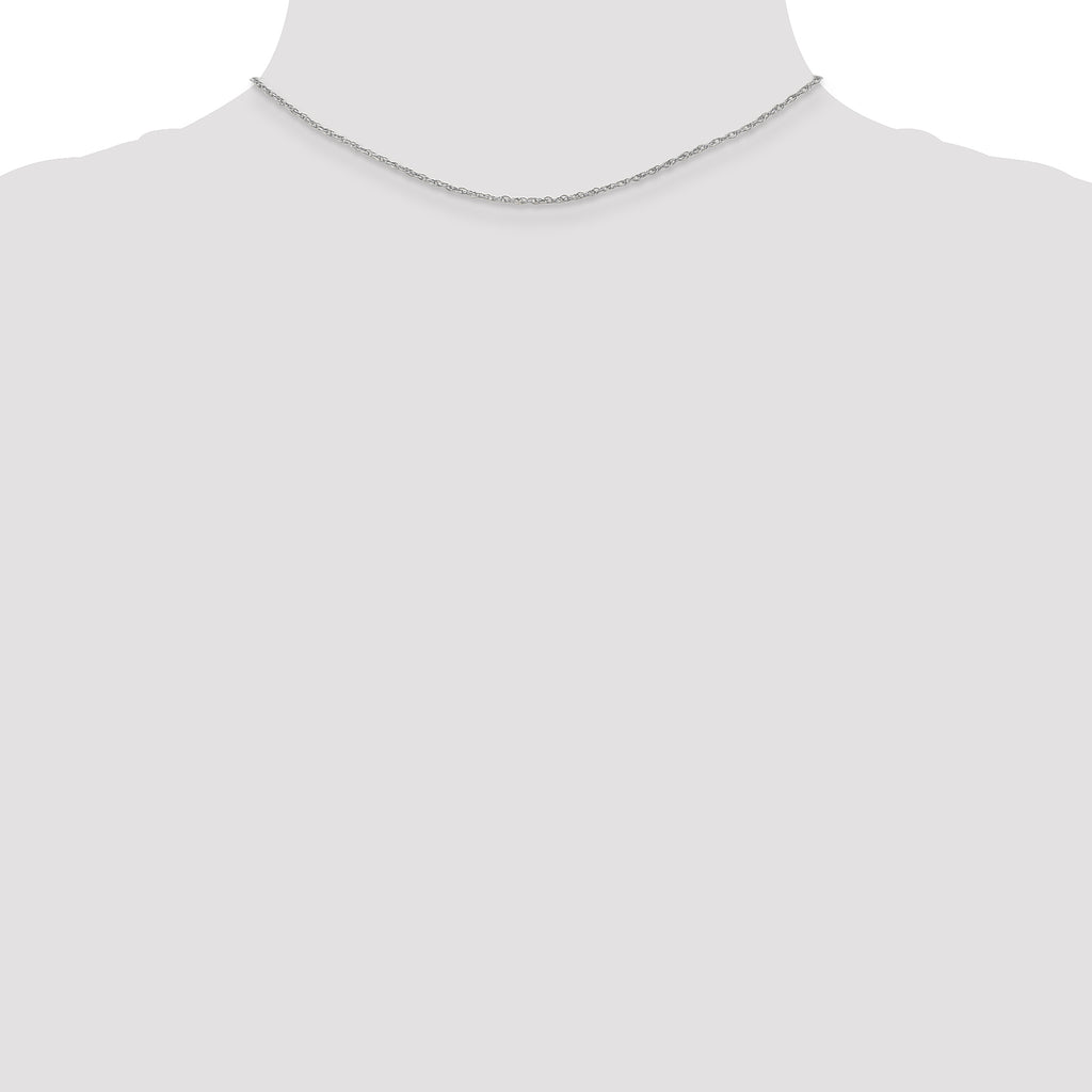 14K White Gold 1.3mm Heavy Baby Rope with Lobster Clasp Chain