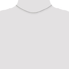 14K White Gold 14 inch 1.3mm Heavy Baby Rope with Lobster Clasp Chain