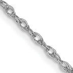 14K White Gold 1.3mm Heavy Baby Rope with Lobster Clasp Chain