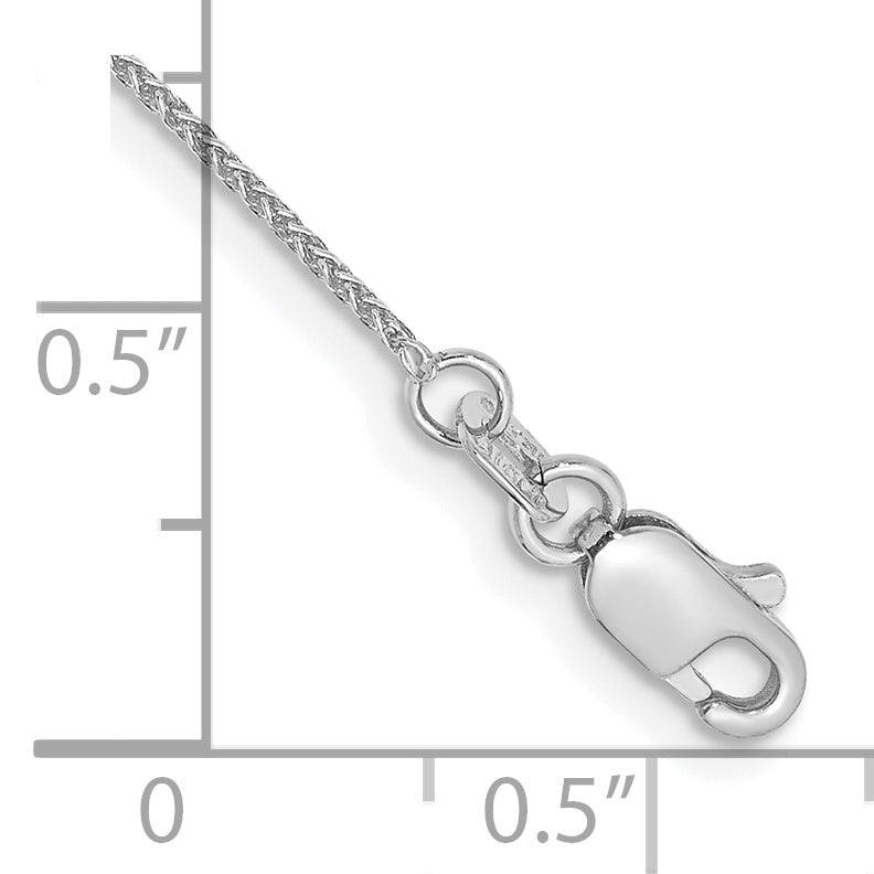 14K White Gold 10 inch .85mm Spiga with Lobster Clasp Anklet