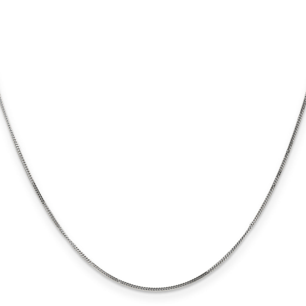 14K White Gold .9mm Curb with Spring Ring Clasp Pendant Chain Pendant Chain