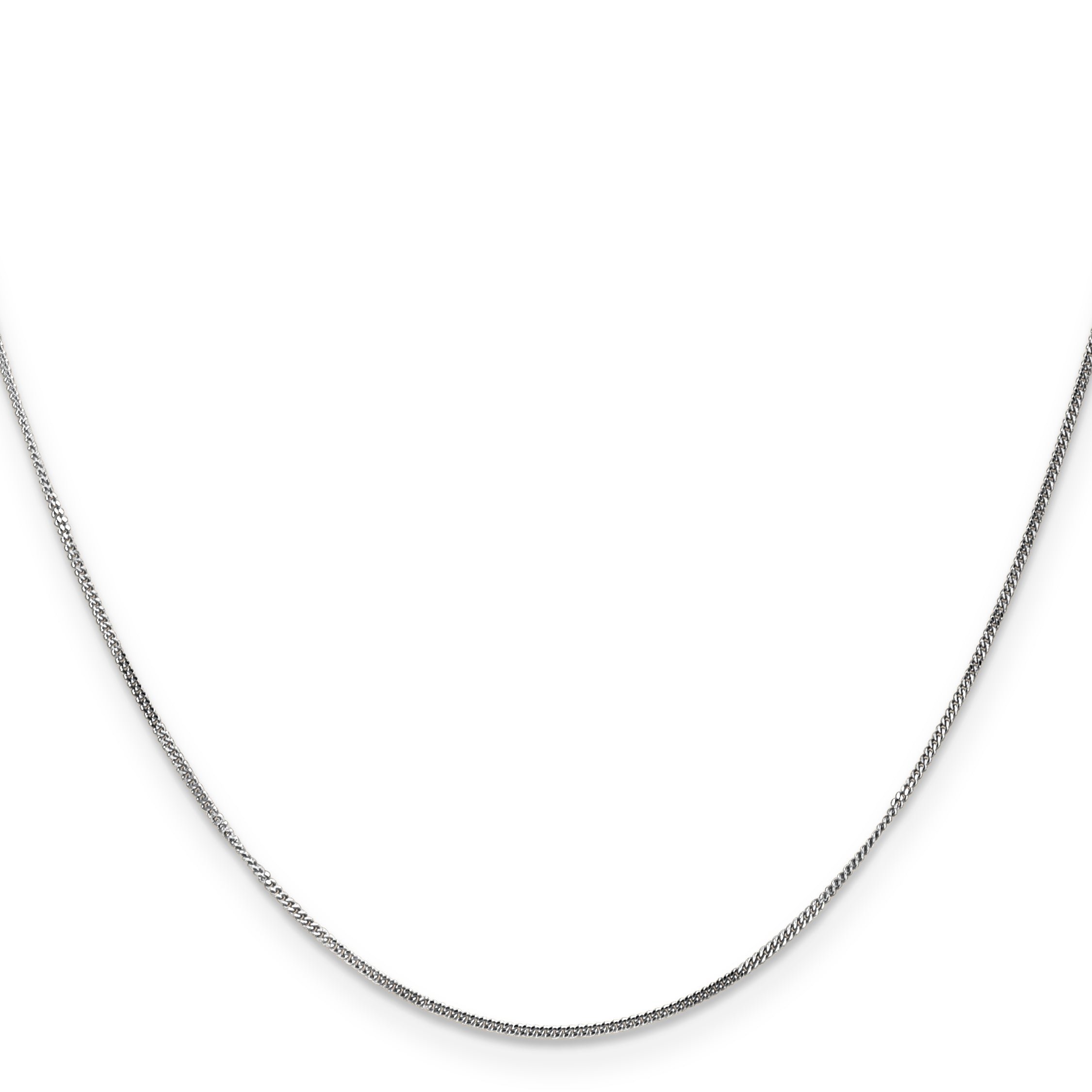 14K White Gold 24 inch .9mm Curb  with Spring Ring Clasp Pendant Chain