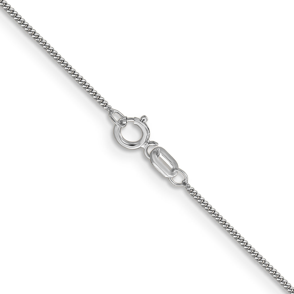 14K White Gold .9mm Curb with Spring Ring Clasp Pendant Chain Pendant Chain