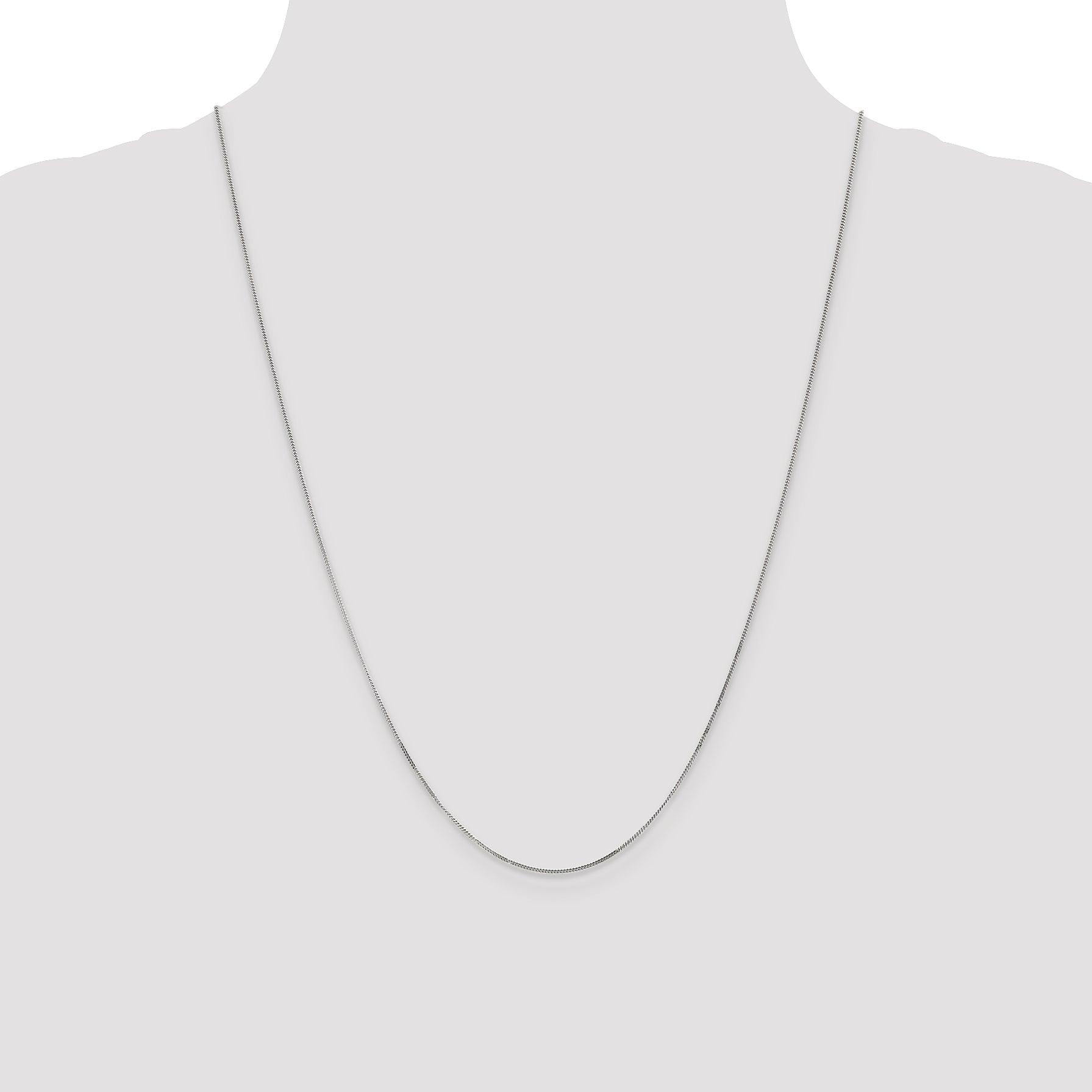 14K White Gold .9mm Curb with Spring Ring Clasp Pendant Chain Pendant Chain