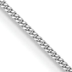 14K White Gold Solid Curb Chain Necklace 0.9mm