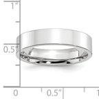 Platinum 5mm Polished Flat Wedding Band