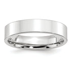 Platinum 5mm Polished Flat Wedding Band