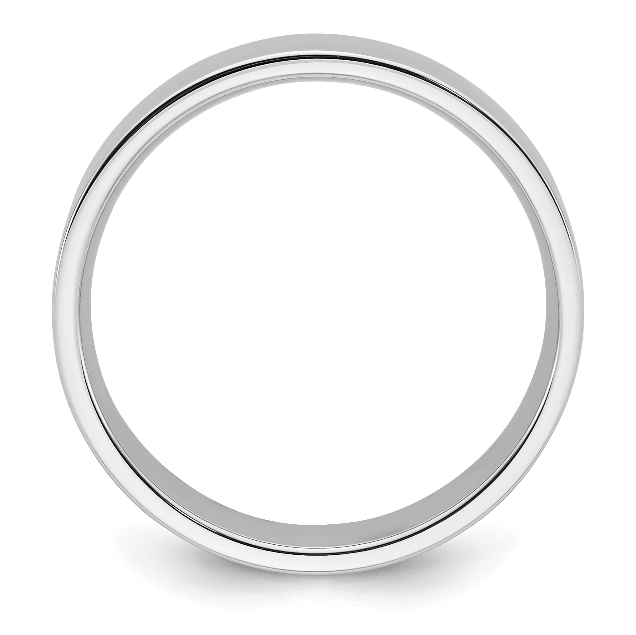 Platinum 6mm Polished Flat Wedding Band Main image
