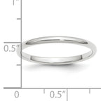 Platinum 2mm Half Round Wedding Band
