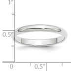 Platinum 3mm Half Round Wedding Band