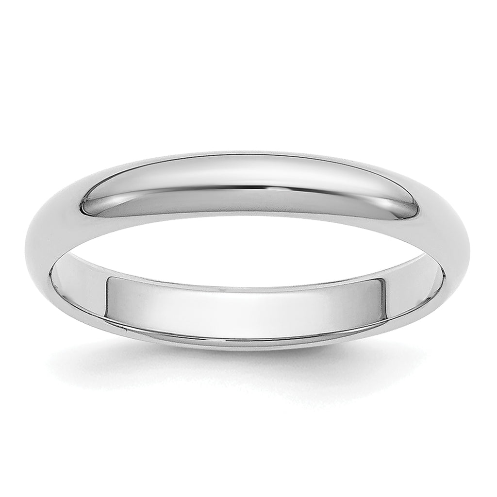 Platinum 3mm Half Round Wedding Band