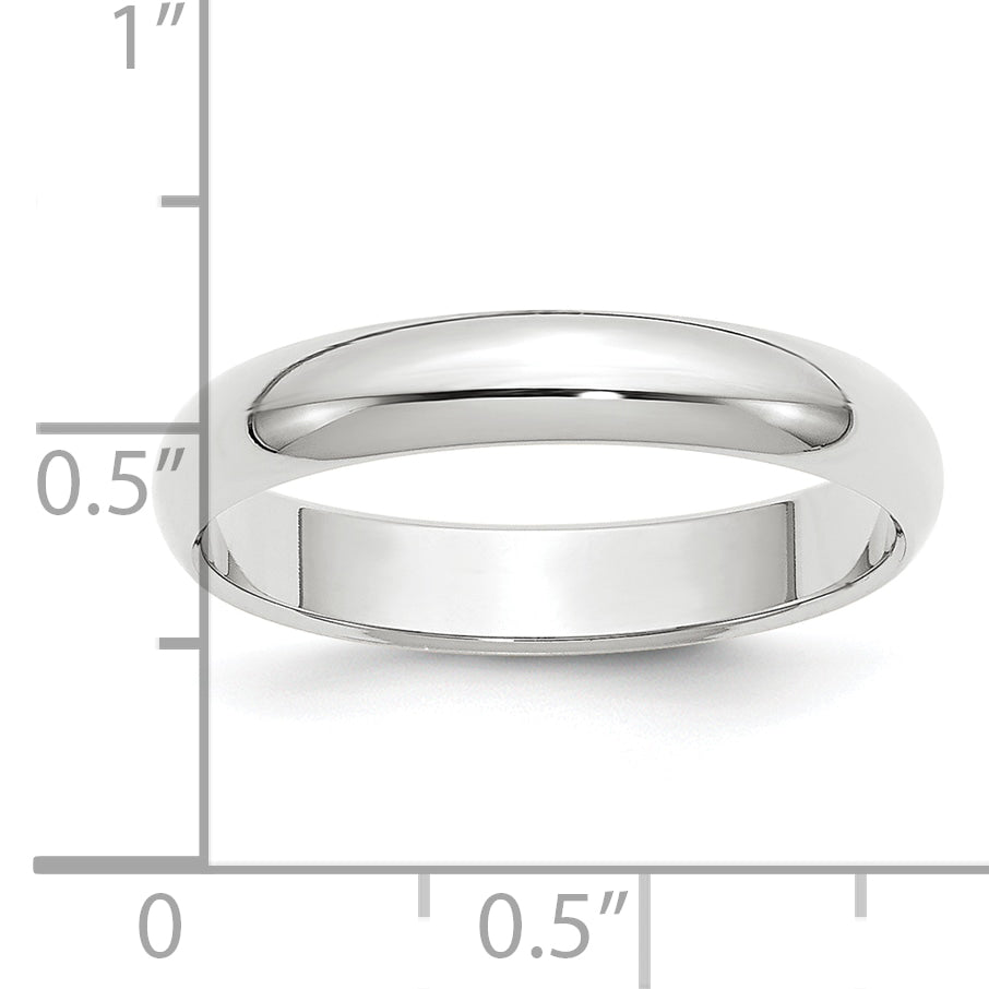 Platinum 4mm Half Round Wedding Band Size 12