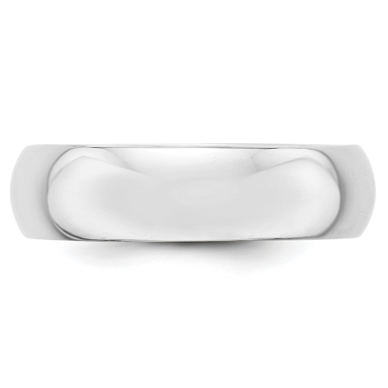 Platinum 6mm Half Round Wedding Band Size 12