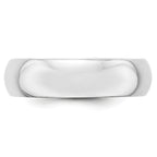 Platinum 6mm Half Round Wedding Band Size 12