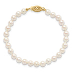 14k 5-6mm White Round Akoya Saltwater Cultured Pearl Necklace