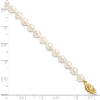 14k 5-6mm White Round Akoya Saltwater Cultured Pearl Necklace
