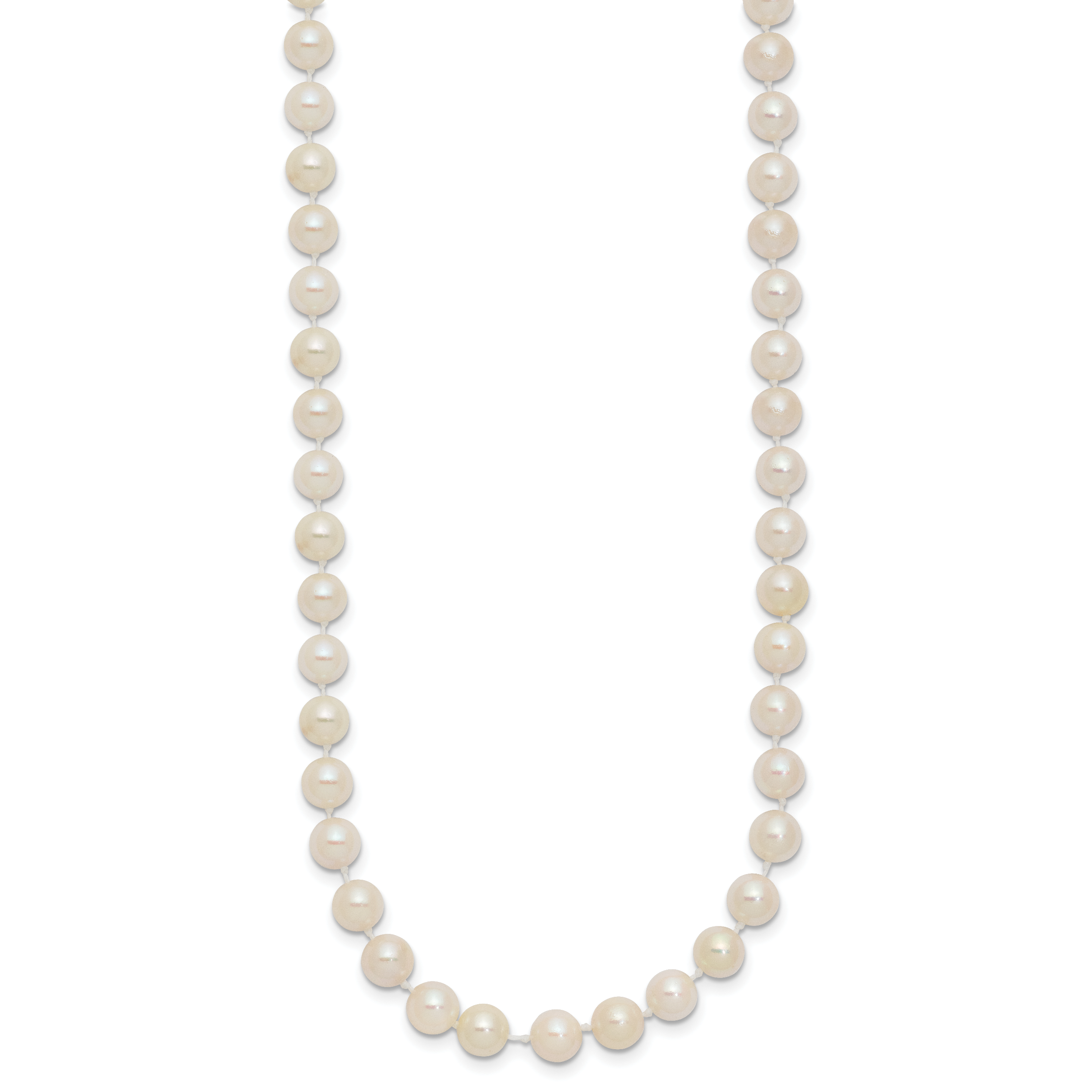 14k 5-6mm White Round Akoya Saltwater Cultured Pearl Necklace