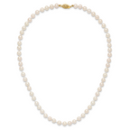 14k 5-6mm White Round Akoya Saltwater Cultured Pearl Necklace