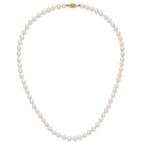 14k 5-6mm White Round Akoya Saltwater Cultured Pearl Necklace
