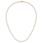 14k 5-6mm White Round Akoya Saltwater Cultured Pearl Necklace
