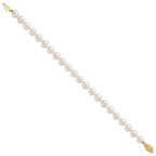 14k 6-7mm White Round Akoya Saltwater Cultured Pearl Necklace