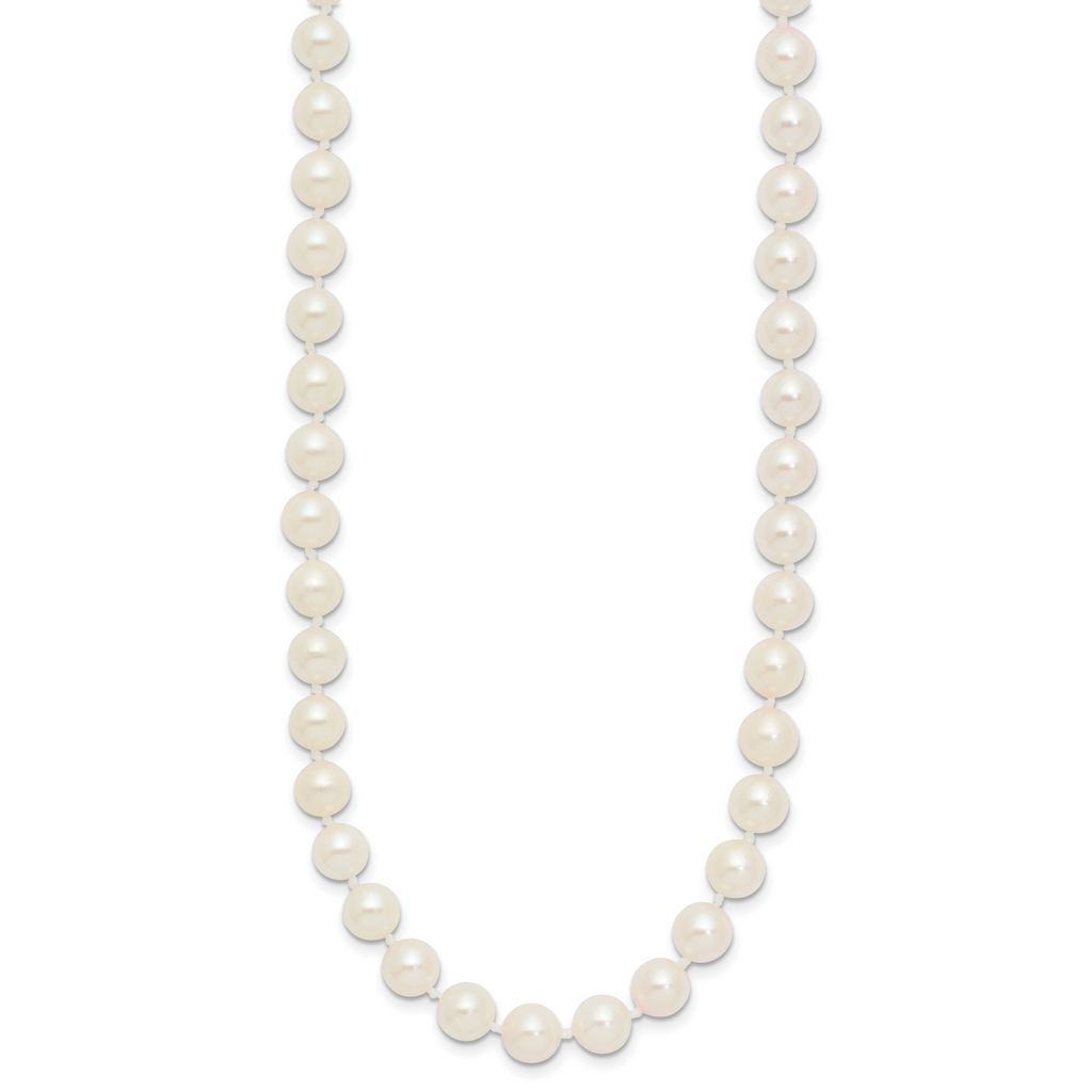 14k 6-7mm White Round Akoya Saltwater Cultured Pearl Necklace